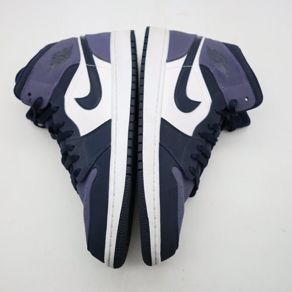 Nike Air Jordan 1 Mid Men's Size 12 Obsidian Sanded Purple Athletic Sneakers - Picture 8 of 9